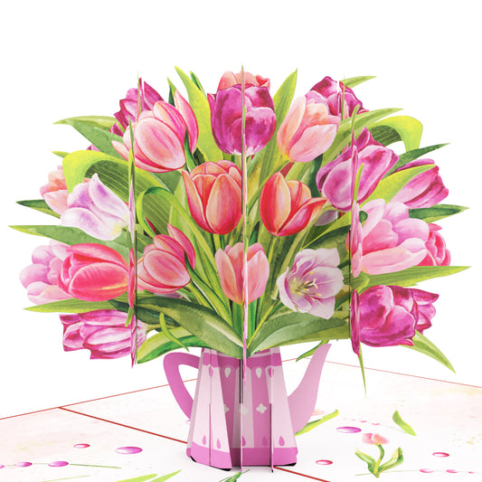Tulip Flower Vase 3D Pop Card
