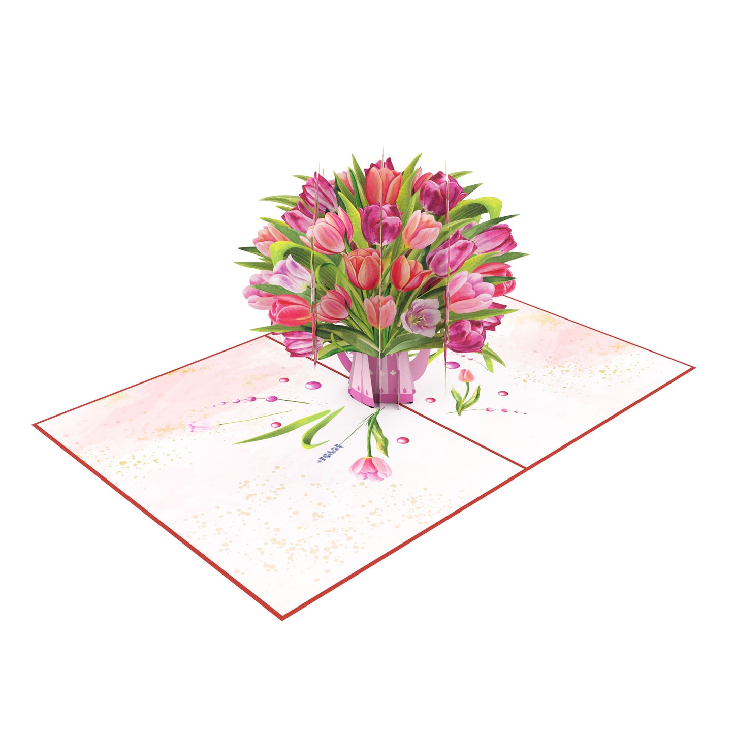 Tulip Flower Vase 3D Pop Card