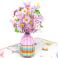 Violet Flower Vase 3D Pop Card